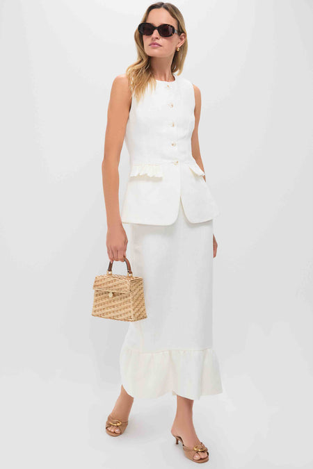 Cream Matilda Column Skirt
