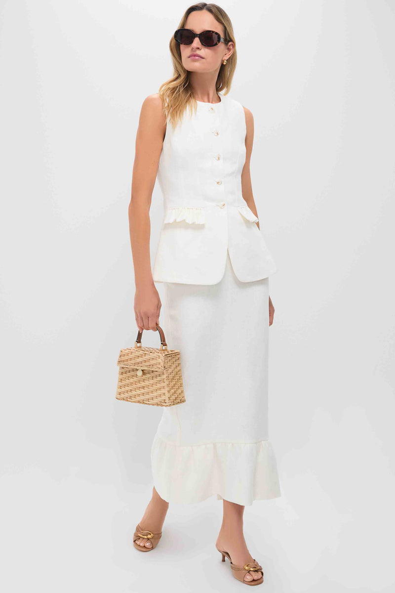 Cream Matilda Column Skirt