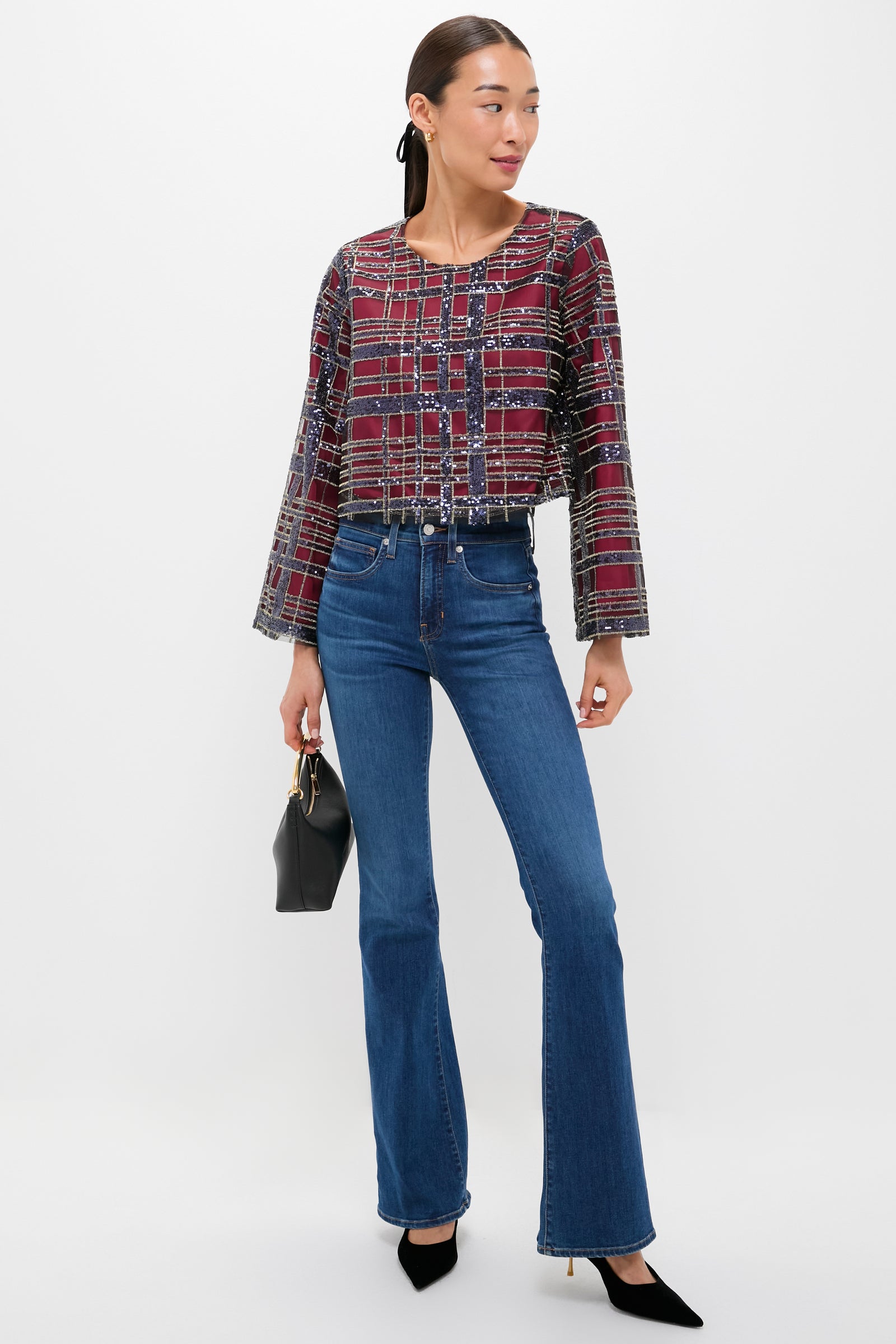 Sequin Plaid Maxine Top