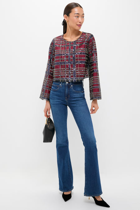 Sequin Plaid Maxine Top