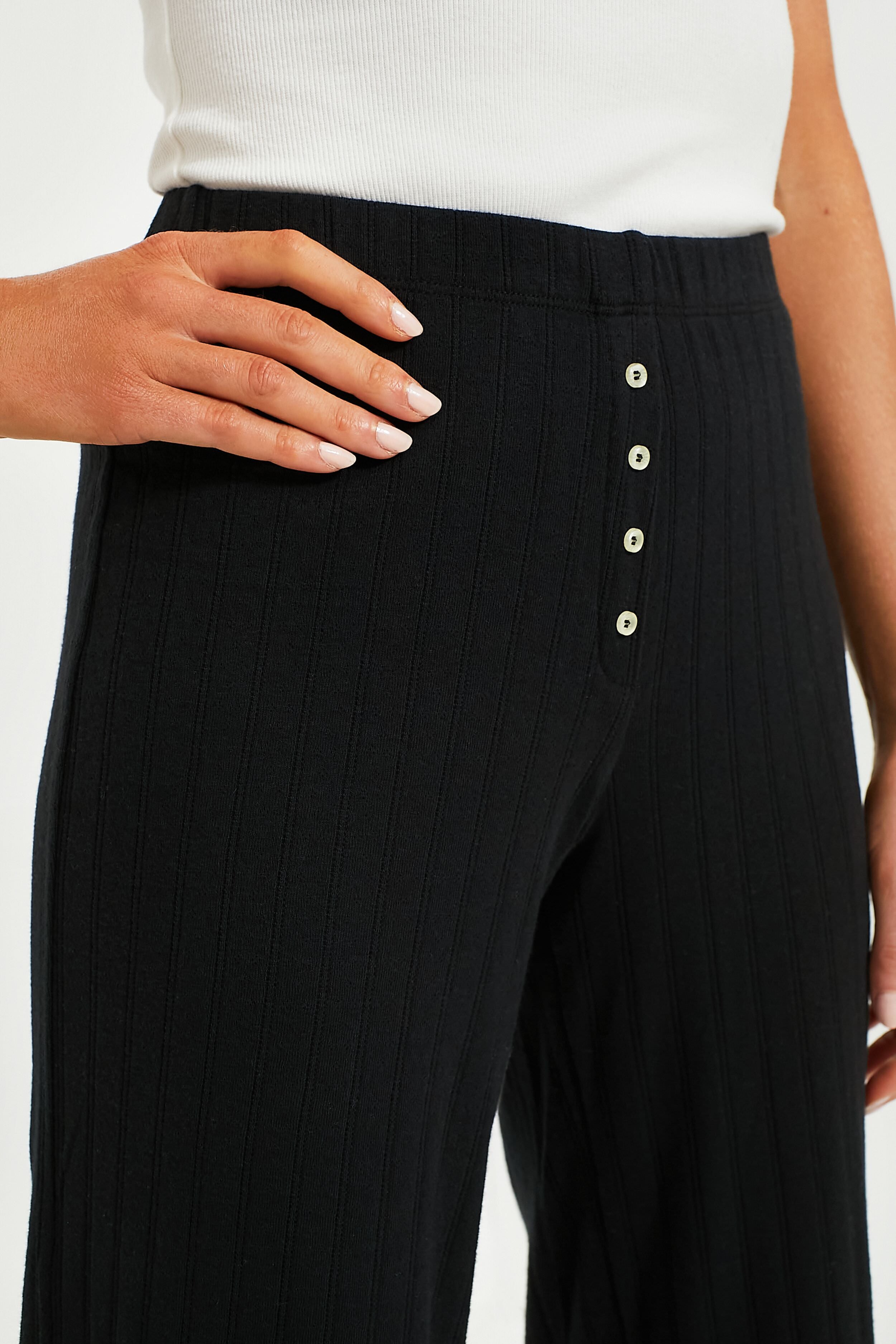 Black Pointelle Boxer Pant