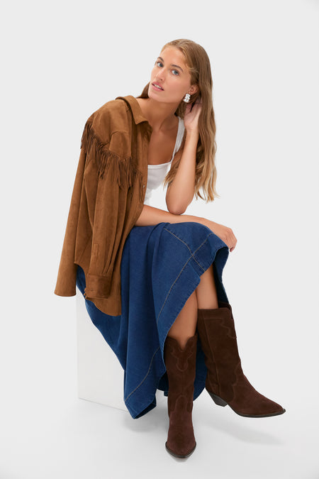 Denim Blue Rhodes Maxi Skirt