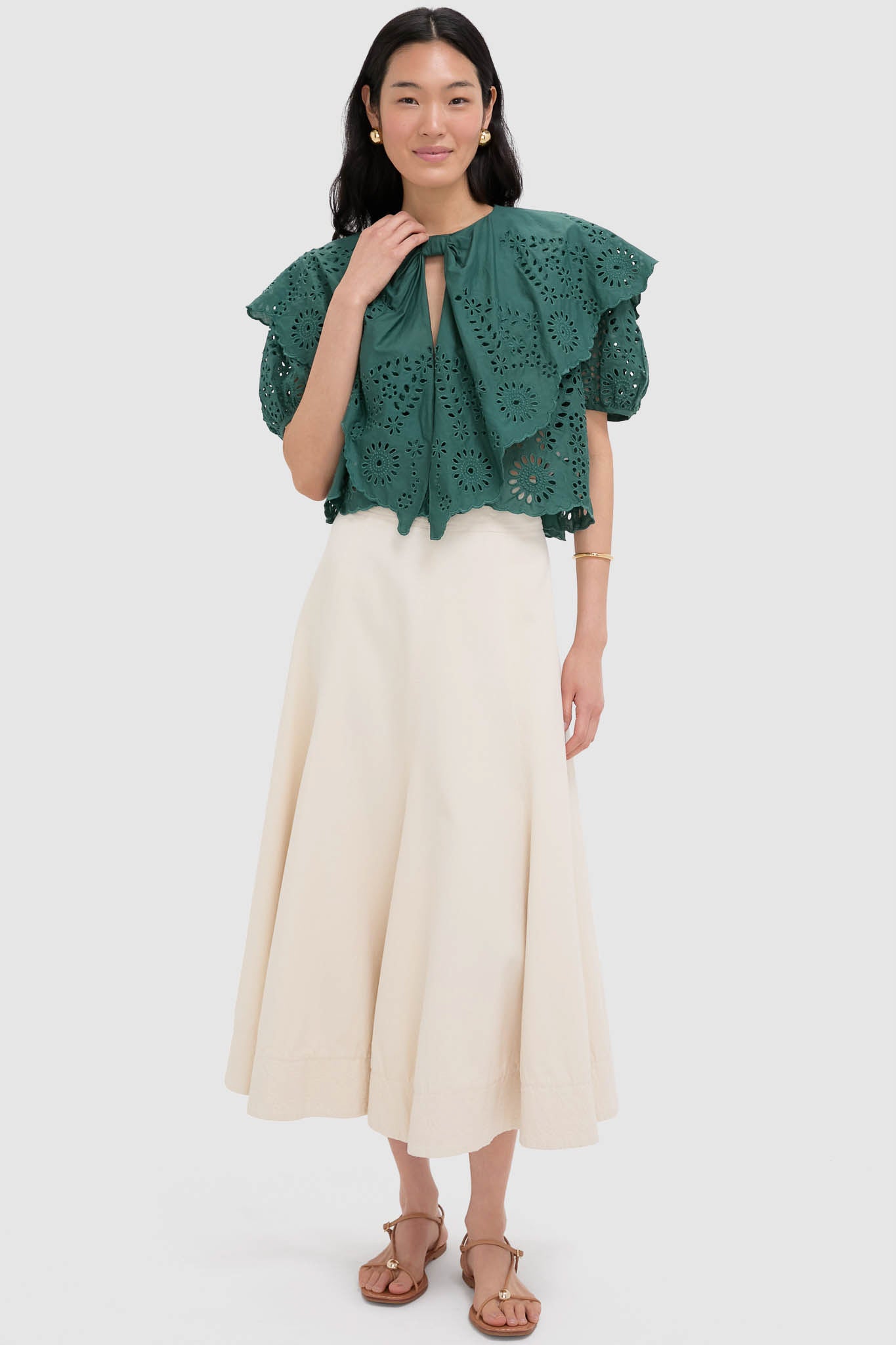 Green Maxi Lace Blouse