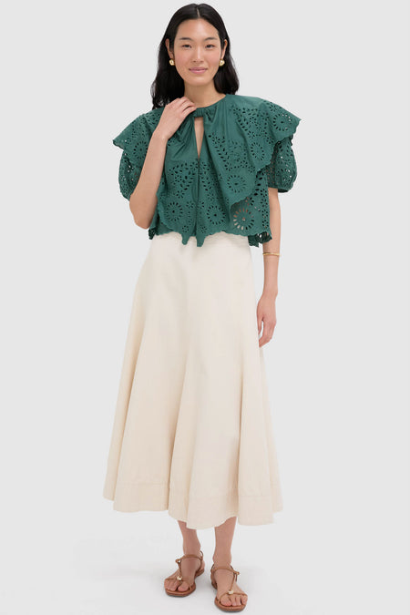 Green Maxi Lace Blouse
