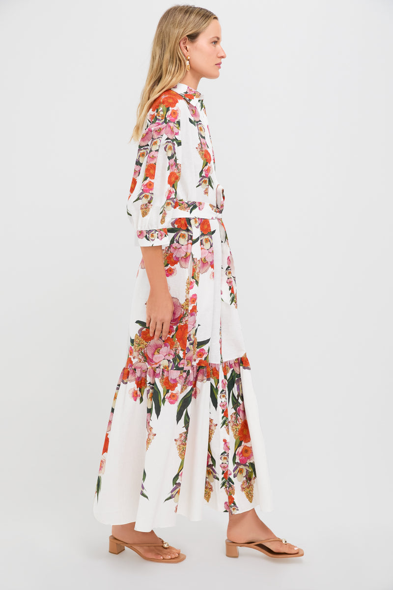 Summer Blooms Bianca Linen Dress