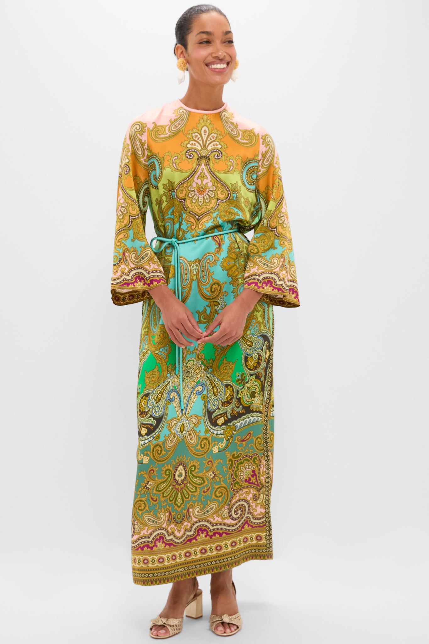 Multi Clemenza Silk Midi Dress | Alemais Multi Clemenza Silk Midi Dress | Alemais