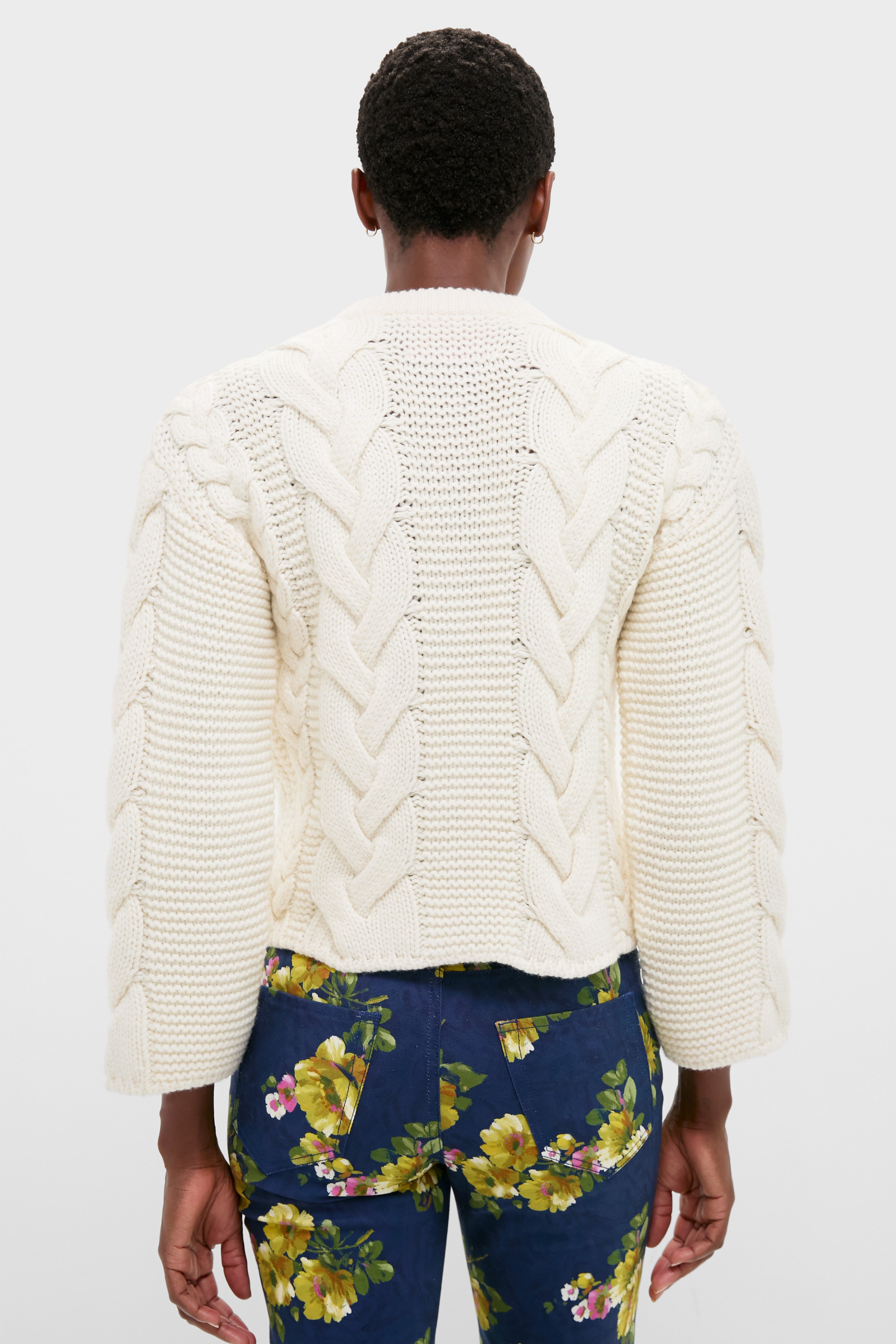 Solid White Portrait Cardigan | La DoubleJ