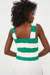 Green & White Crochet Cooper Tank