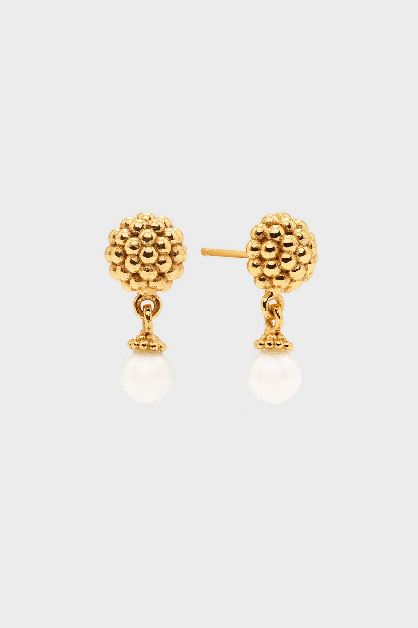 Pearl Berry Drop Stud Earrings 