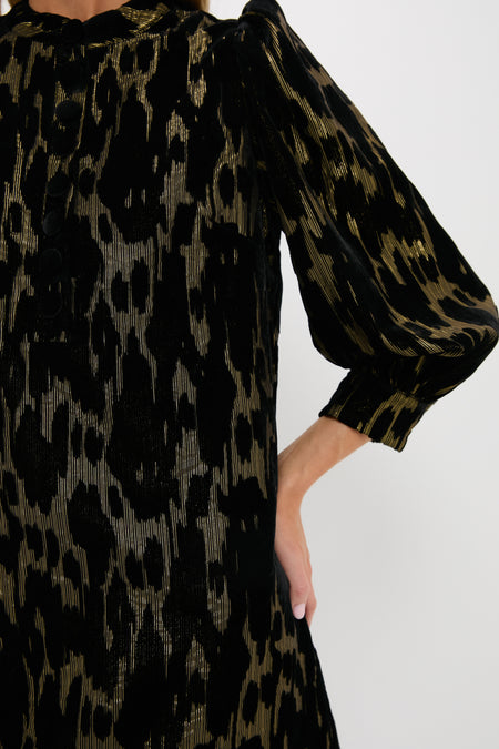 Metallic Velvet Burnout Samantha Dress