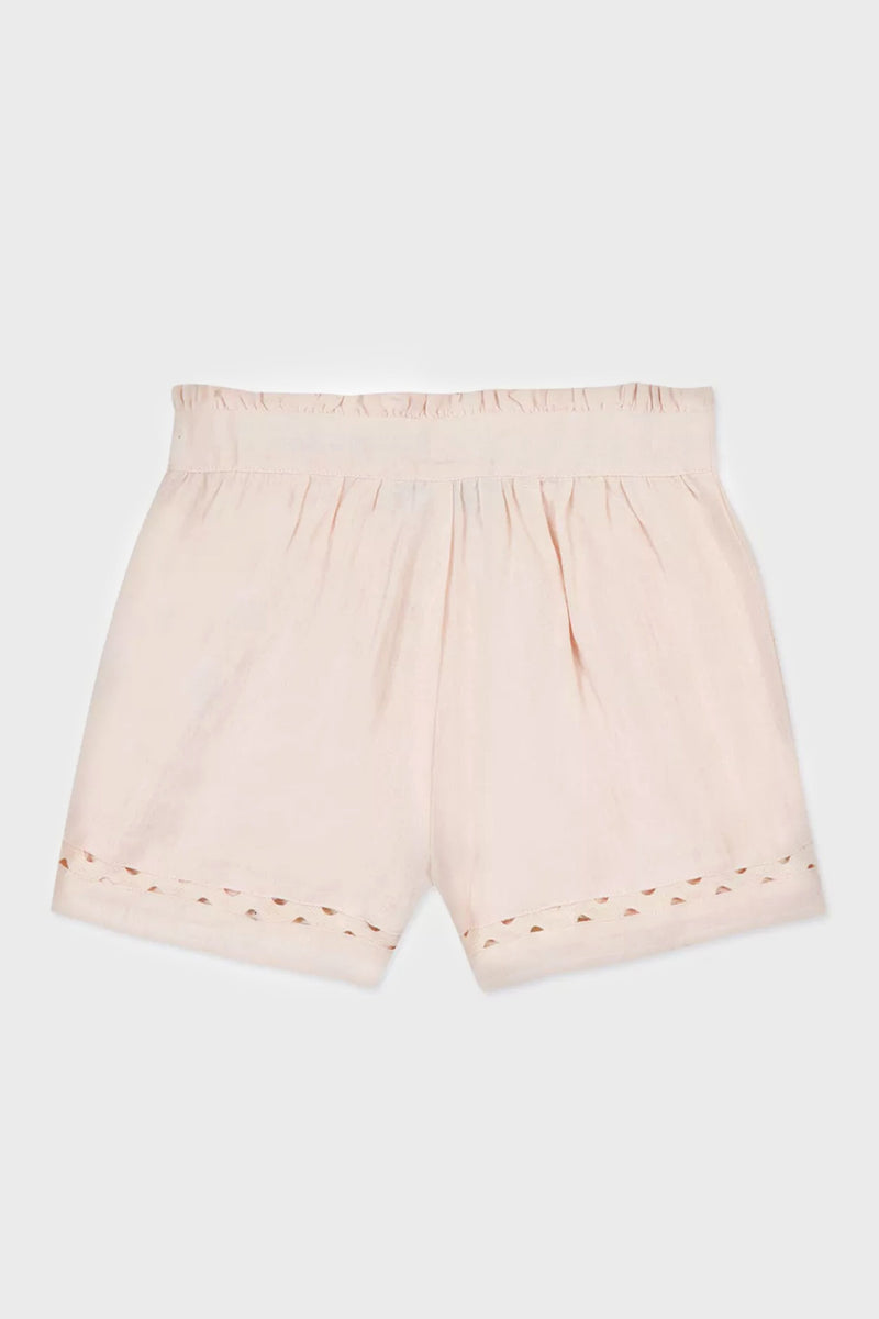 Pale Pink Linen Shorts