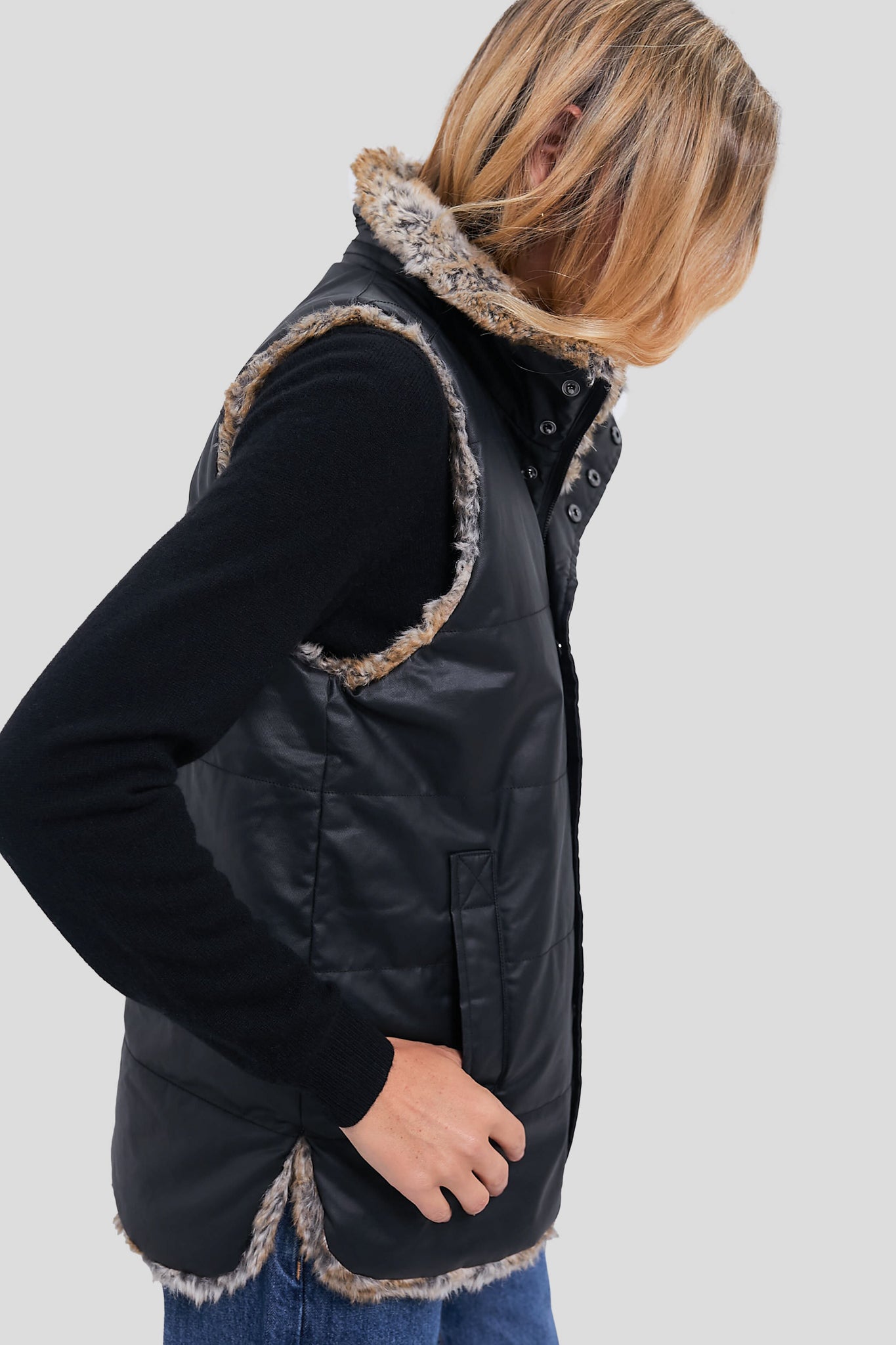 Emilia Wax Fur Reversible Vest