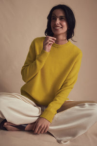 Marigold Cashmere Boyfriend Bodie Crewneck