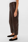 Mahogany Lux Lambskin Leather Ankle Pants