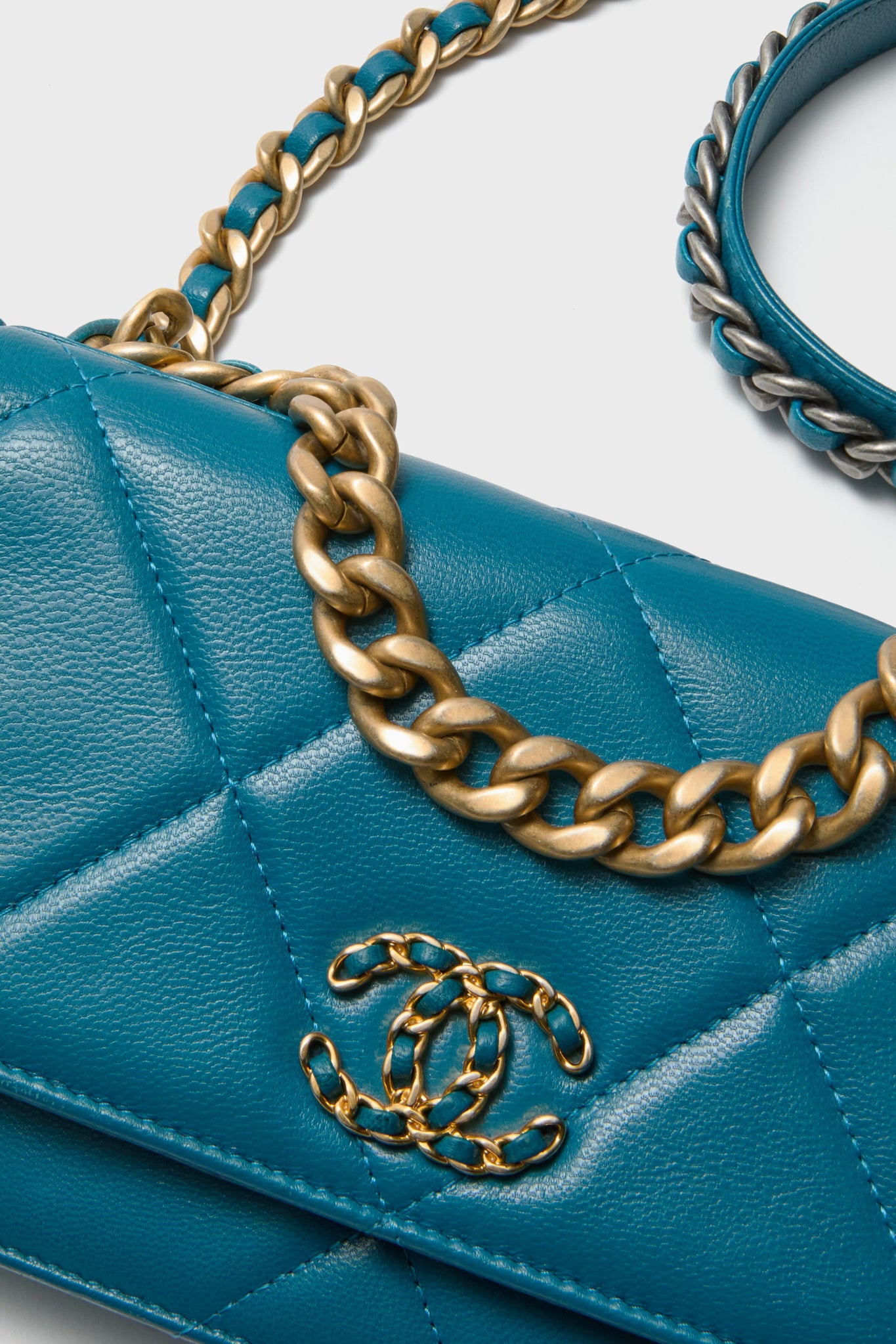 CHANEL Quilted Goatskin Wallet On Chain