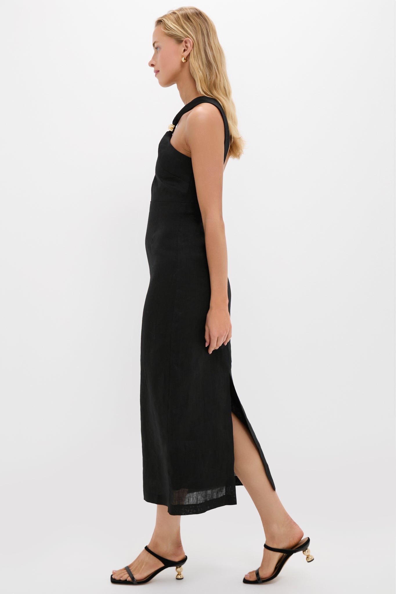 Black Linen Francis Maxi Dress