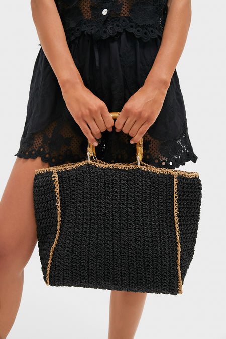 Black Natural Zarina Satchel