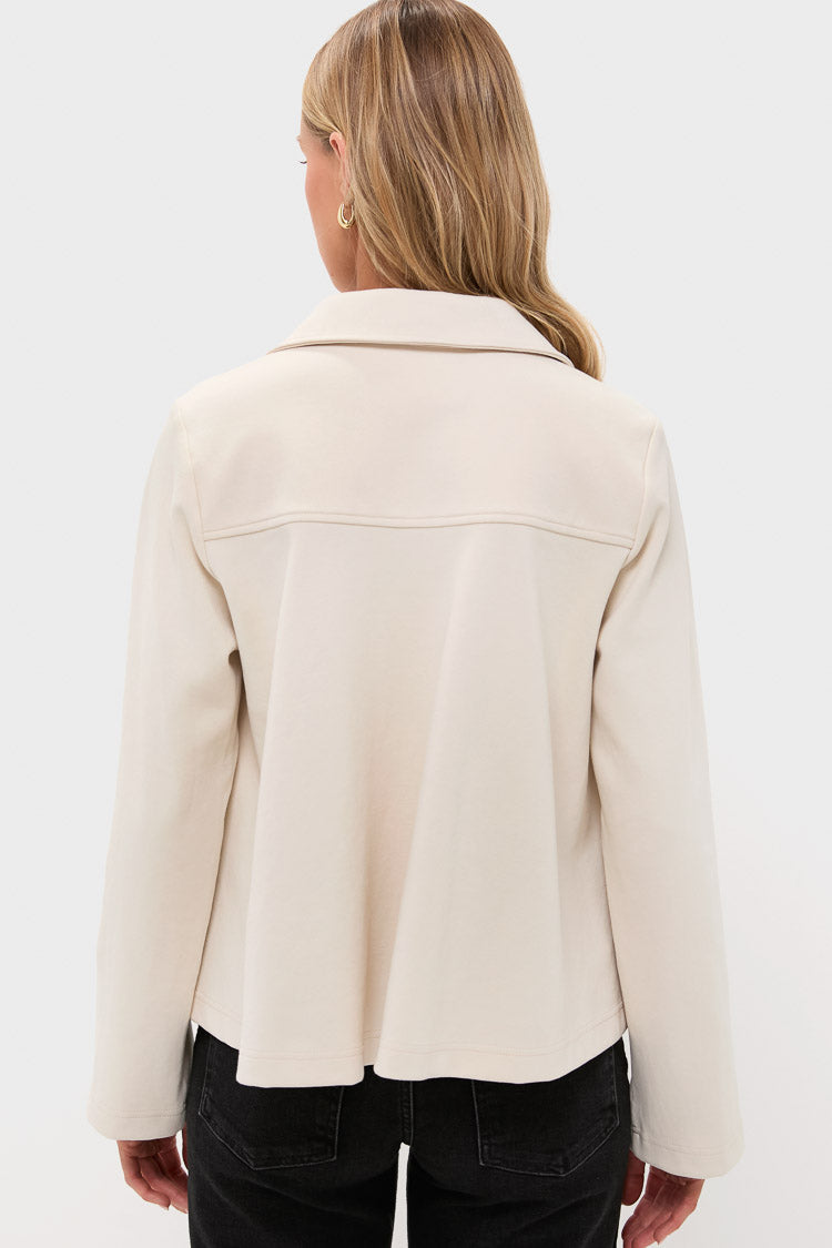 Cream Carlyn Long Sleeve Polo
