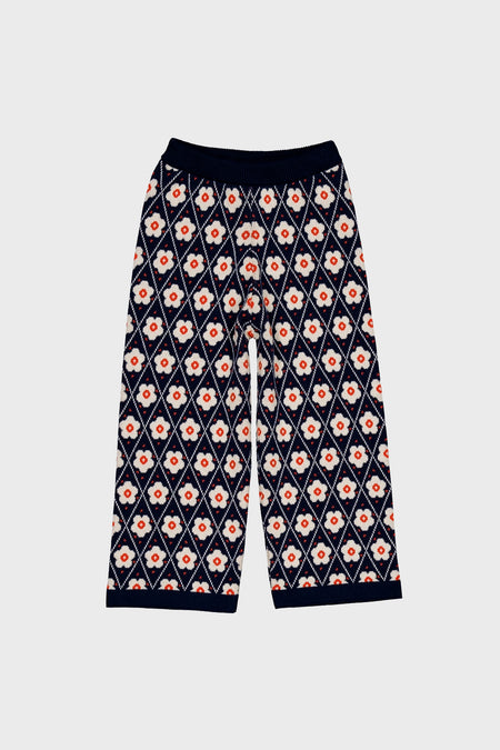 Navy Flower Mathilda Pants