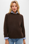 Chocolate Cashmere Bodie Boyfriend Crewneck