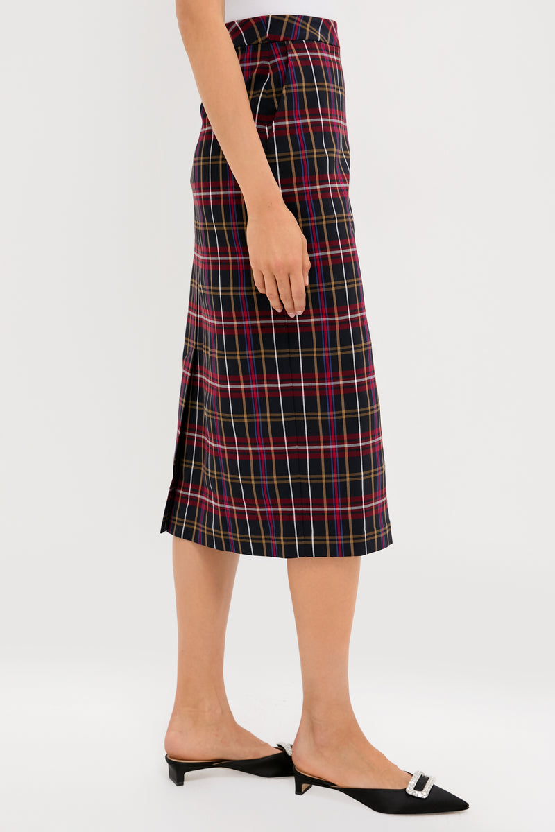 Baroque Tartan Gwyneth Midi Skirt