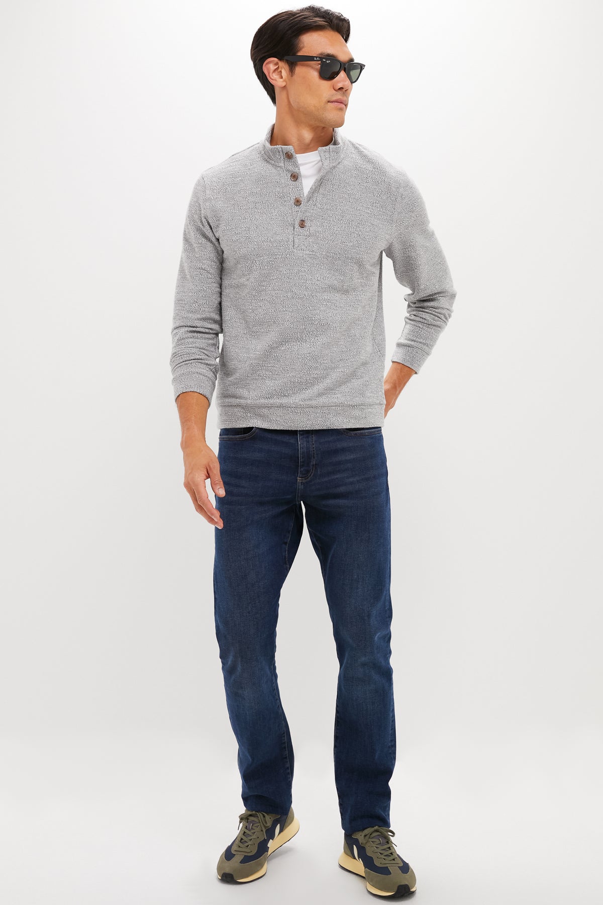 Gray Clayton Textured Pullover