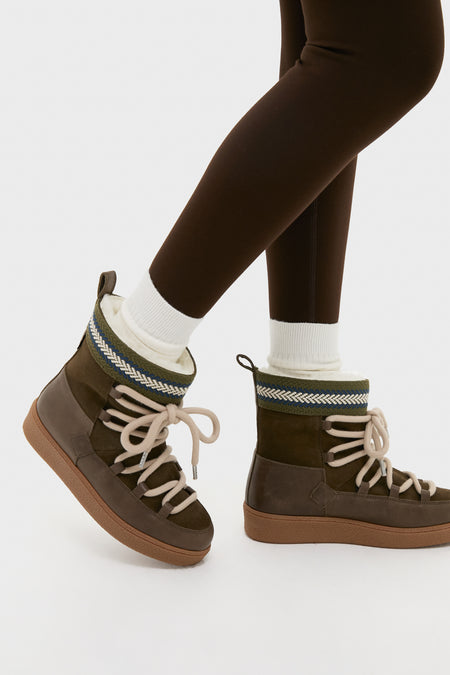 Khaki Cosmos Fleece Boots
