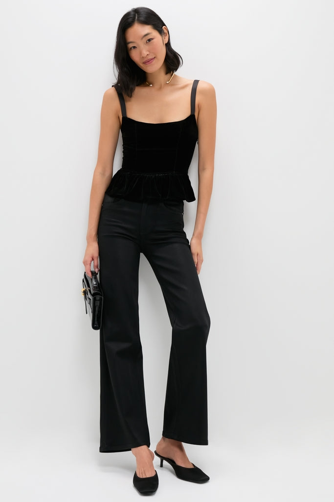 Black Velvet Jour Peplum Top | Emerson Fry