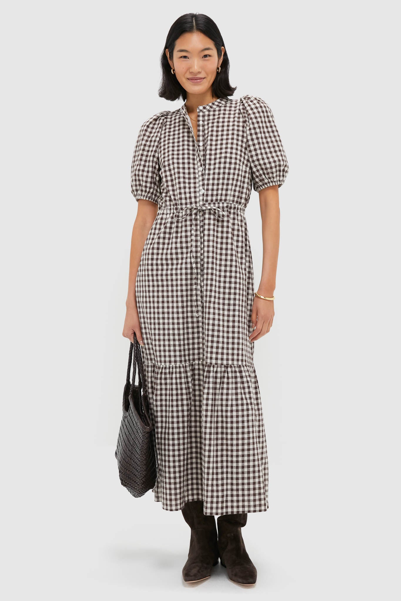 Exclusive Cocoa Gingham Lucy Dress | Love Tomas by Emerson Fry
