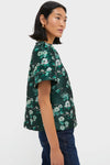 Emerald Magnolia Floral Jacquard Lyla Blouse