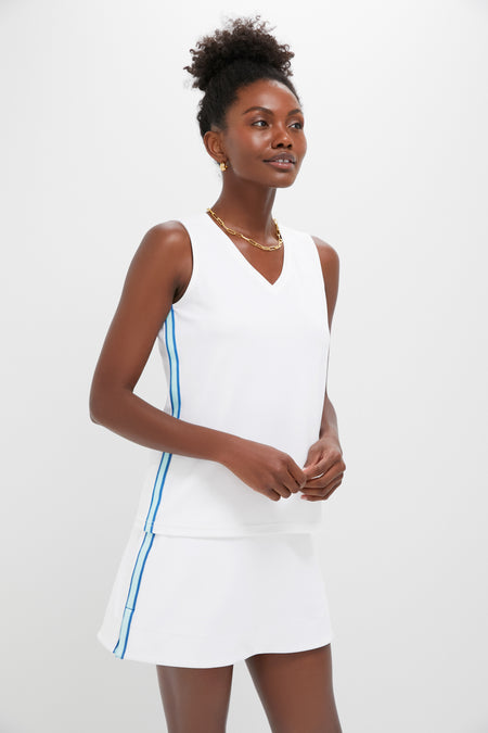 White Pique Meyer V-Neck