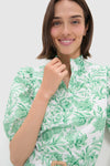 Mint Green Vine Floral Florence Blouse