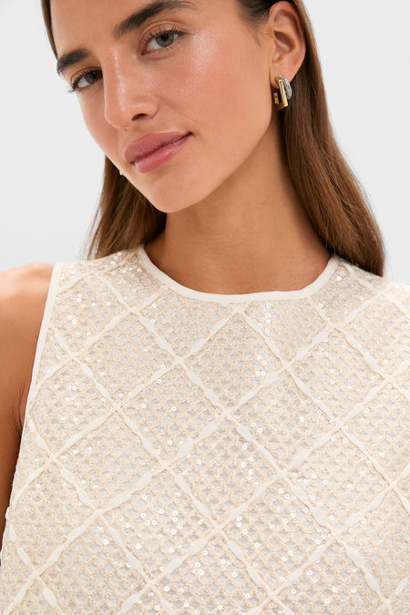 Ivory Sequin Sleeveless Keating Top