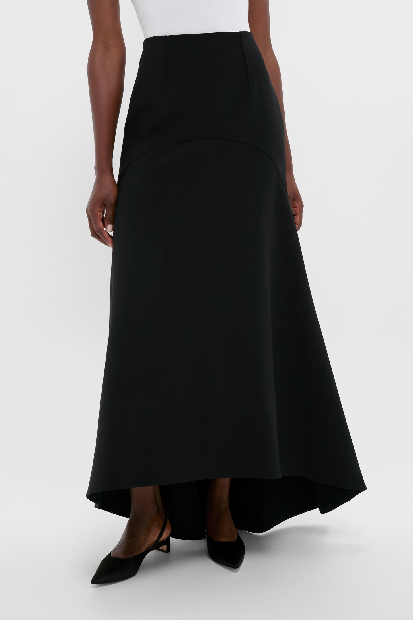 Black Synan Birdseye Suiting Maxi Skirt