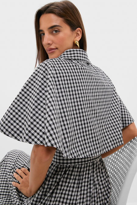 Black Gingham Cape Chloe Dress