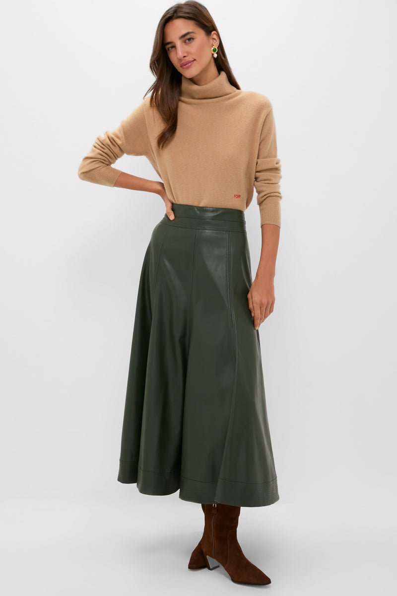 Camel Cashmere Turtleneck Sweater