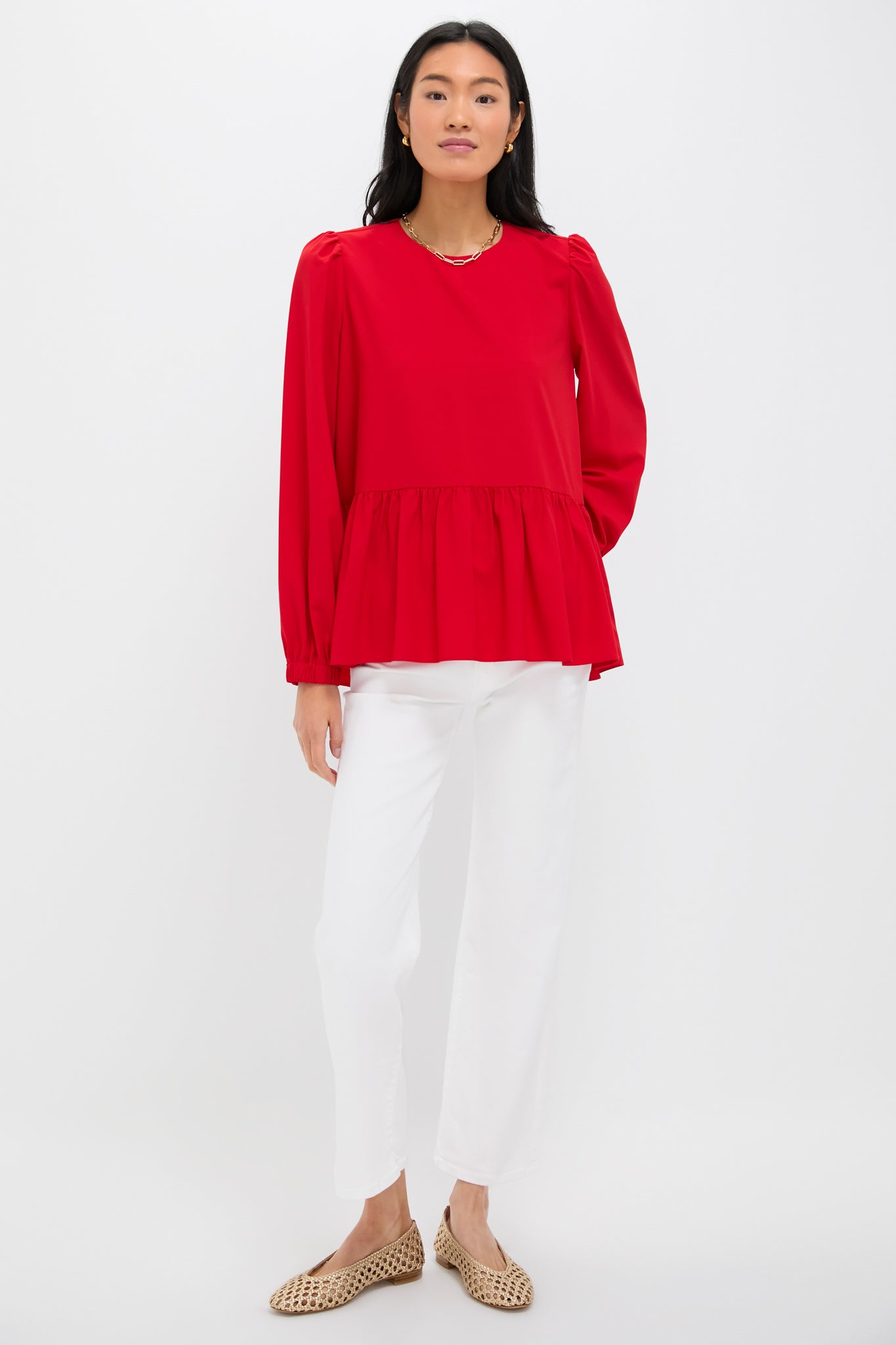 Red Carlota Peplum Blouse
