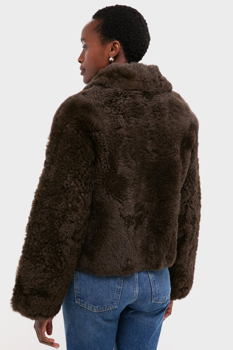 Dark Brown Shearling Kenzia Jacket