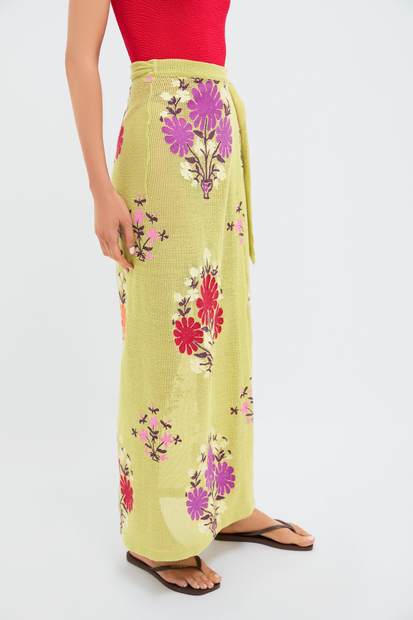 Chartreuse Eden Wrap Skirt