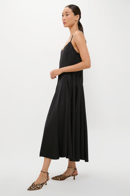 Polo Black Paneled Satin Dress