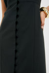 Black Velvet Button Leighton Dress