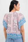 Salmon Teal Printed Angel Top