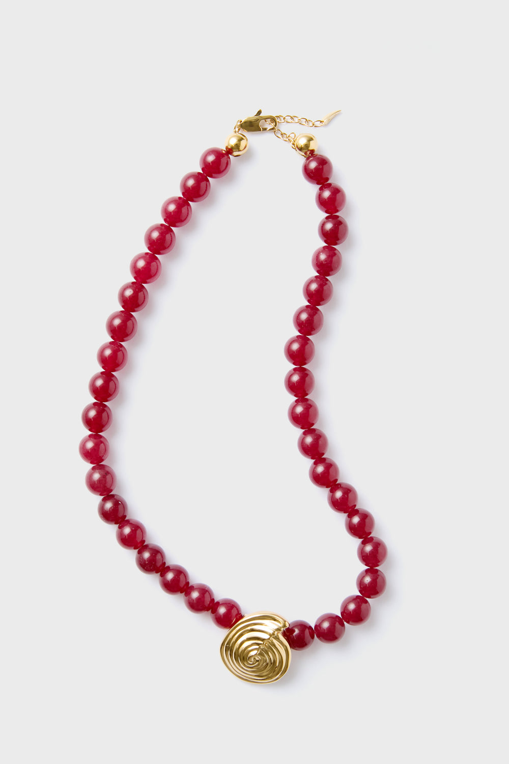 Gold Spiral Gemstone Pendant Necklace