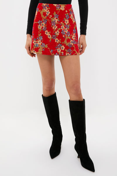 Sakura Blossom Chenille Jacquard Meg A-Line Mini Skirt | Tuckernuck