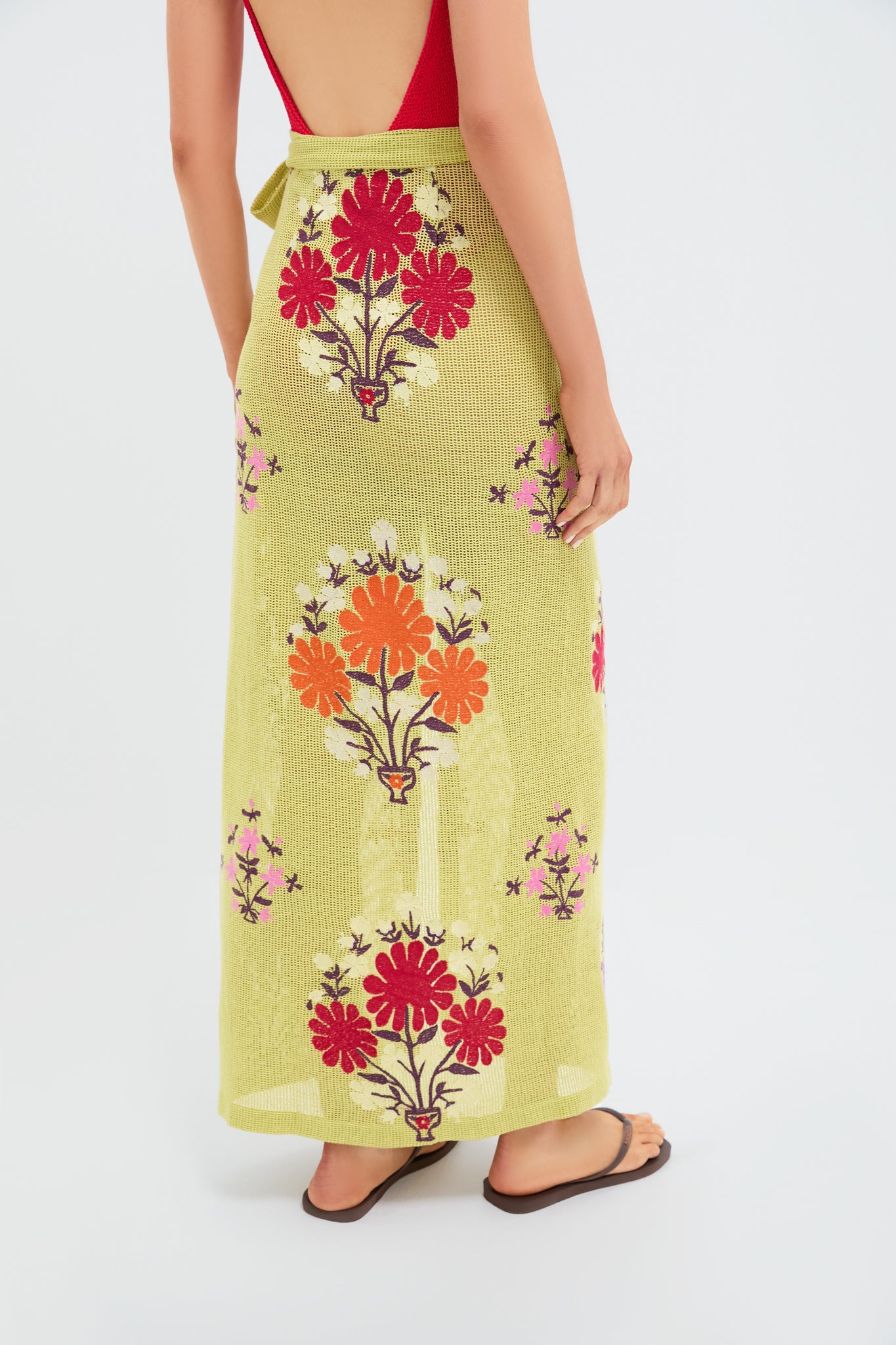 Chartreuse Eden Wrap Skirt