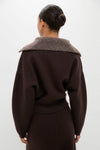 Chocolate Dakota Boiled Wool Bomber Coat