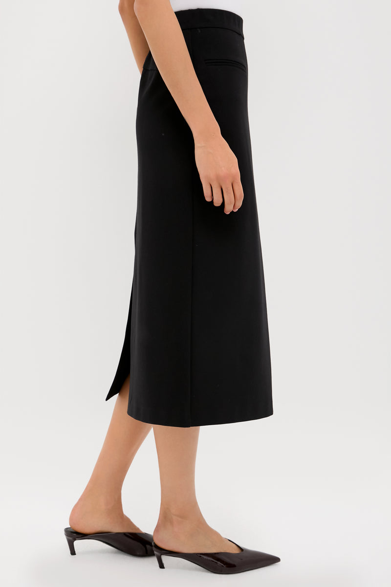 Black Rosewell Midi Skirt