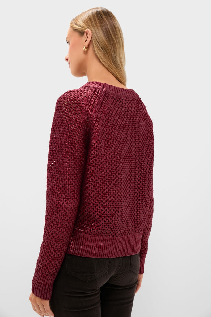 Goji Berry Crochet Aspen Crewneck Sweater