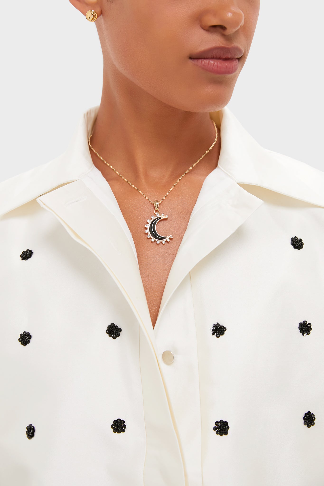 FOREVER Nightfall Onyx Crescent Moon Pendant