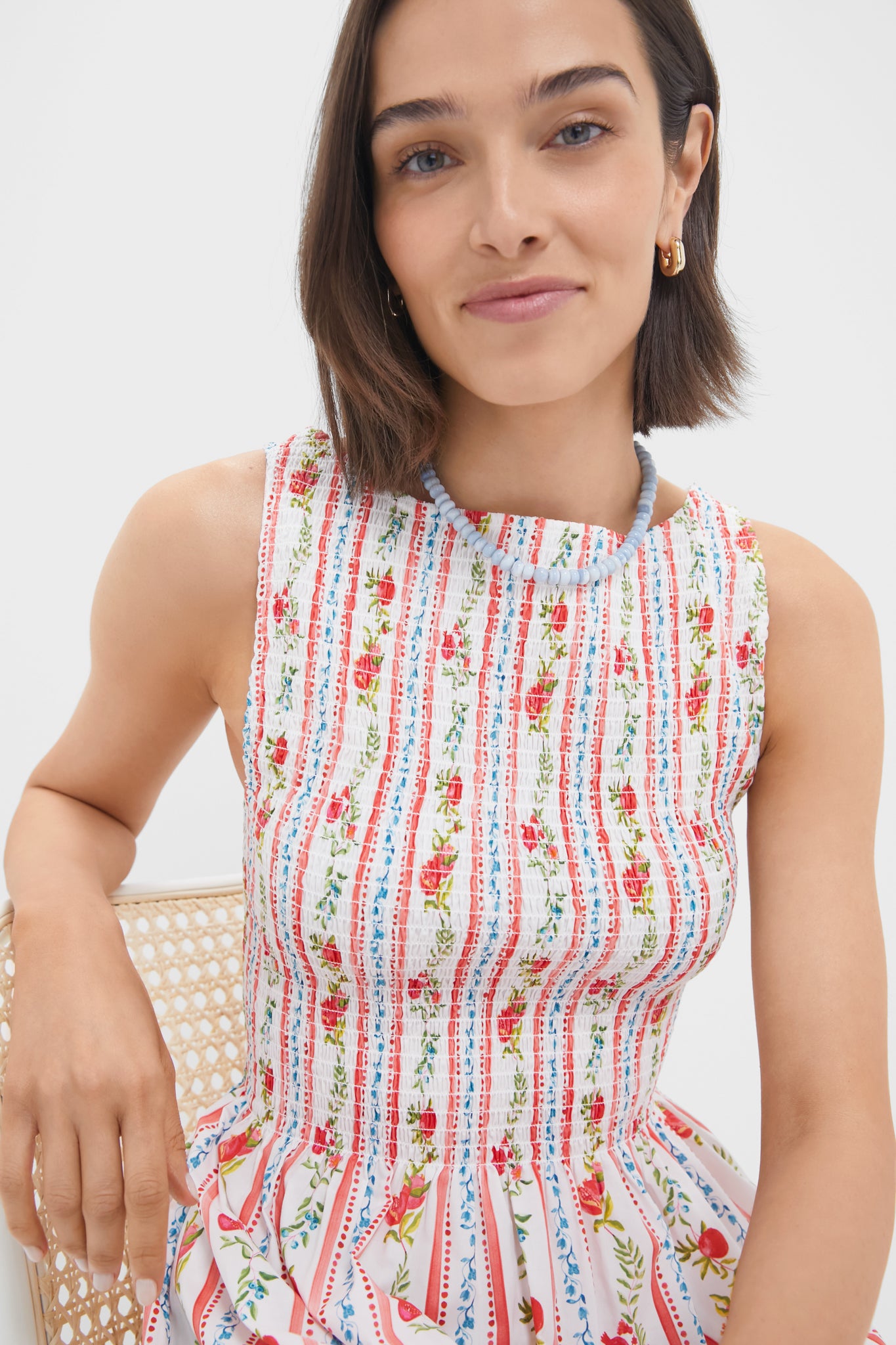 Pomegranate Stripe Cosima Nap Midi Dress